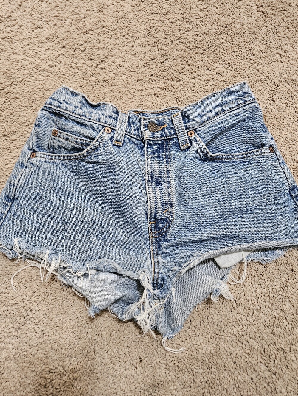 Levi's Vintage 550 Ornage Tab Denim Shorts.